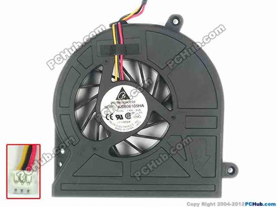 111612 Delta Electronics KSB06105HA Cooling Fan  -AH22, w55x3x3, 5V 0.40A, Bare fan Delta Electronics KSB06105HA Cooling Fan  