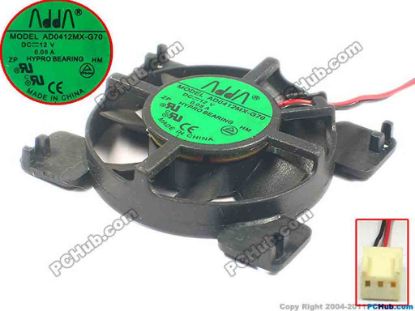 111626 ADDA AD0412MX-G70 Server - Round Fan 2-wire, 12V 0.08A ADDA AD0412MX-G70 Server - Round Fan