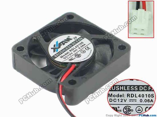 112150 XIFAN / Xinruilian RDL4010S Server - Square Fan sq40x40x10, w150x2x2, 12V 0.06A XIFAN / Xinruilian RDL4010S Server - Square Fan 