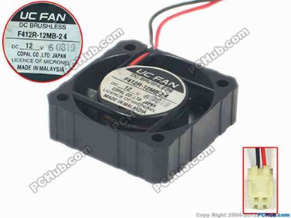 112201 COPAL F412R-12MB-24 Server - Square Fan F412R-12MB-24, sq40x40x12, w125x2x2, 12V COPAL F412R-12MB-24 Server - Square Fan 