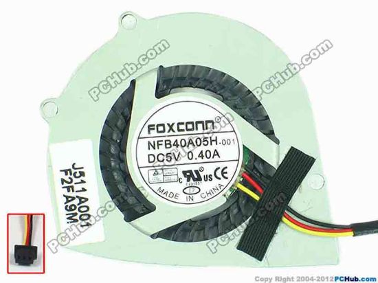112202 ASUS EeePC 1015PE Cooling Fan  NFB40A05H, w30x3x3, 5V 0.40A, Bare fan ASUS EeePC 1015PE Cooling Fan  
