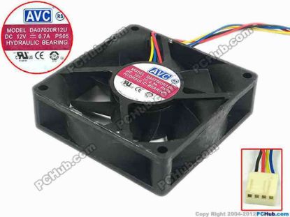 112225 AVC DA07020R12U Server - Square Fan PS05, sq70x70x20, w160x4x4, 12V 0.7A AVC DA07020R12U Server - Square Fan 