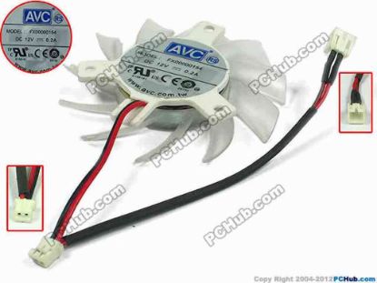 112226 AVC FX00000154 Server - Frameless / GPU Fan dia65x65x11, w40x2x2, 12V 0.2A, White AVC FX00000154 Server - Frameless / GPU Fan 