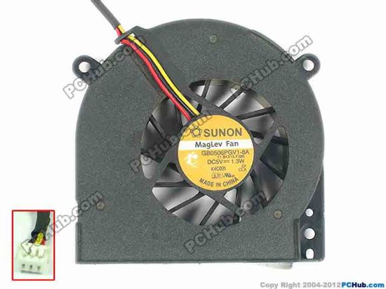 112333 SUNON GB0506PGV1-8A Cooling Fan  11.B1313.F.GN, 5V 1.3W SUNON GB0506PGV1-8A Cooling Fan  