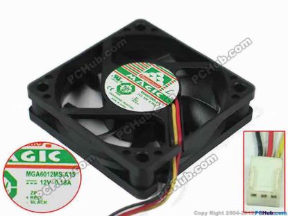 112408 Protechnic Magic MGA6012MS-A15 Server - Square Fan sq60x60x15, 3-wire, 12V 0.18A Protechnic Magic MGA6012MS-A15 Server - Square Fan 