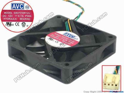 112506 AVC DA07015R12U Server - Square Fan -P064, sq70x70x15, w110x4x4, 12V 0.7A AVC DA07015R12U Server - Square Fan 
