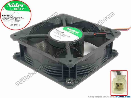 112512 Nidec B33534-33A Server - Square Fan FRU P/N:930339, sq120x120x38, w165x3x4, 24V 0.45A Nidec B33534-33A Server - Square Fan 