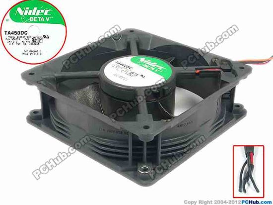 112513 Nidec B33534-33A Server - Square Fan FRU P/N:930339, sq120x120x38, 3-wire, 24V 0.45A Nidec B33534-33A Server - Square Fan