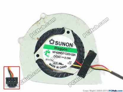 112515 HP Mini 1103 Series Cooling Fan  w30x3x3, 5V 2W, Bare fan HP Mini 1103 Series Cooling Fan  