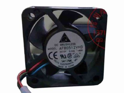 112524 Delta Electronics AFB0512VHD Server - Square Fan -R00, sq50x50x20, w65x3x3, 12V 0.24A Delta Electronics AFB0512VHD Server - Square Fan 