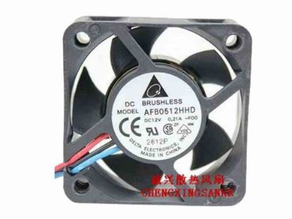 112599 Delta Electronics AFB0512HHD Server - Square Fan -F00, sq50x50x20, 3-wire, 12V 0.21A Delta Electronics AFB0512HHD Server - Square Fan 