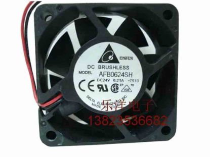 112607 Delta Electronics AFB0624SH Server - Square Fan -7S13, sq60x60x25, 2-wire, 24V 0.21A Delta Electronics AFB0624SH Server - Square Fan 