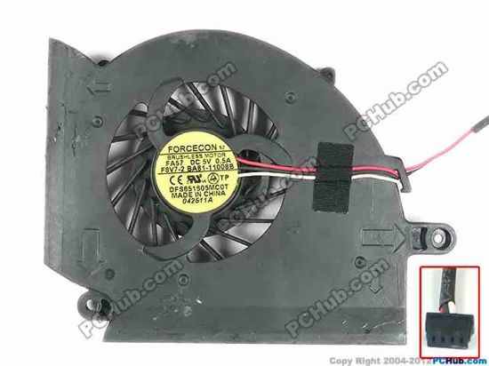 112609 Samsung Laptop NP-RF510 ( RF510 ) Cooling Fan  FA57, w40x3x4, 5V 0.50A, Bare fan Samsung Laptop NP-RF510 ( RF510 ) Cooling Fan  