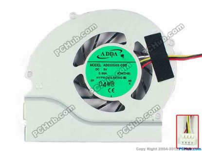 112625 ADDA AB6505HX-GBB Cooling Fan  CWZH9, w20x4x4, 5V 0.50A, Bare fan ADDA AB6505HX-GBB Cooling Fan  