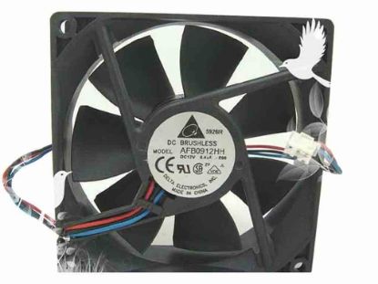 112777 Delta Electronics AFB0912HH Server - Square Fan  -R00, sq90x90x25, w105x3x3, 12V 0.40A Delta Electronics AFB0912HH Server - Square Fan 