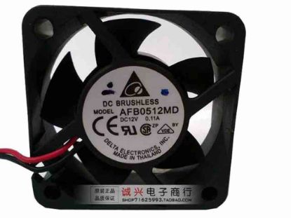 112789 Delta Electronics AFB0512MD Server - Square Fan sq50x50x20, 2-wire, 12V 0.11A Delta Electronics AFB0512MD Server - Square Fan 