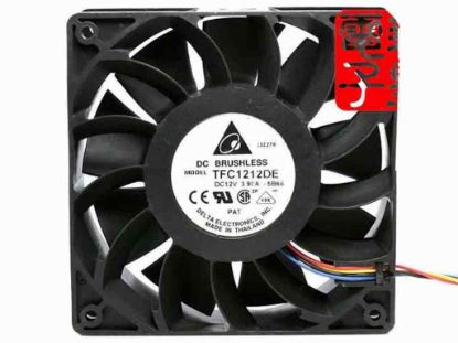 112796 Delta Electronics TFC1212DE Server - Square Fan -5B66, sq120x120x38, w65x4x4, 12V 3.9A Delta Electronics TFC1212DE Server - Square Fan 