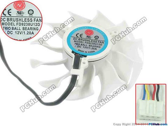 112797 NTK FD9238U12D Server - Square Fan dia68x68x70, w65x4x4, 12V 1.2A, White NTK FD9238U12D Server - Square Fan 