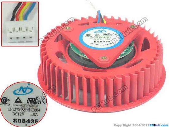 112801 NTK CF1275-B30H-C004 Server - Round Fan dia75x75x25, w35x4x4, 12V 1A NTK CF1275-B30H-C004 Server - Round Fan 