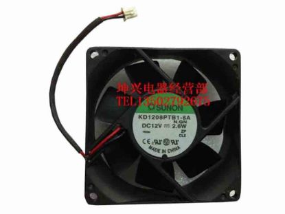 112883 SUNON KD1208PTB1-6A Server - Square Fan N.GN, sq80x80x25, w85x2x2, 12V 2.6W SUNON KD1208PTB1-6A Server - Square Fan 