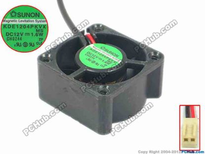 113341 SUNON KDE1204PKVX Server - Square Fan MS, sq40x40x20, w325x2x2, 12V 1.6W SUNON KDE1204PKVX Server - Square Fan 
