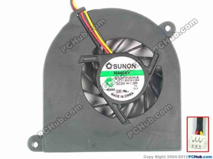113411 SUNON GC057514VH-A Cooling Fan  B3579, w20x3x3, 5V 1.0W, Bare SUNON GC057514VH-A Cooling Fan  