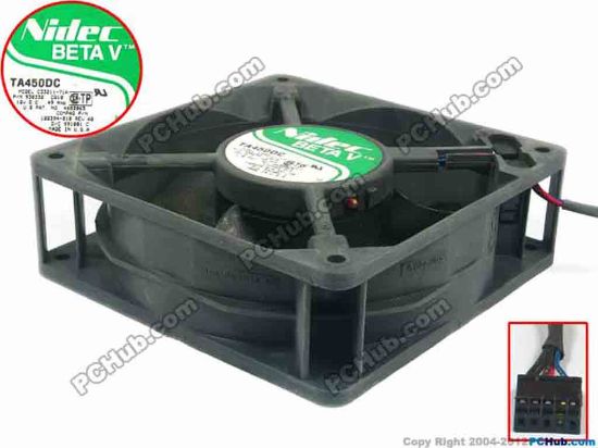 113436 Nidec B33211-71A Server - Square Fan TA450DC, sq120x120x38, w140x5x5, 12V 0.49A Nidec B33211-71A Server - Square Fan 