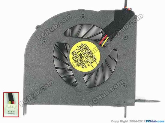 113550 HP Pavilion dv6-2000 Series Cooling Fan  F8R5, w25x3x3, 0.5A, Bare fan HP Pavilion dv6-2000 Series Cooling Fan  