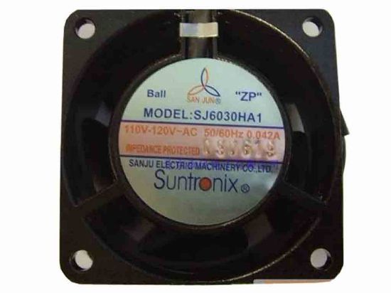 113565 San Jun / Suntronic SJ6030HA1 Server - Square Fan sq60x60x30mm, 110V-120V 50/60Hz 0.042A San Jun / Suntronic SJ6030HA1 Server - Square Fan 