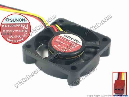 113572 SUNON KD1204PFB2-8 Server - Square Fan TM, sq40x40x10, w300x3x3, 12V 0.6W SUNON KD1204PFB2-8 Server - Square Fan