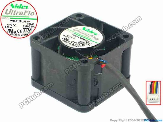 113645 Nidec W40S12BUA5-07 Server - Square Fan T03A1, sq40x40x28, w360x4x4, 12V 0.55A Nidec W40S12BUA5-07 Server - Square Fan 