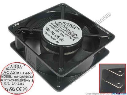 113646 ADDA AA1282HS-AT Server - Square Fan S, sq60x60x30, 220V-240V 50/60Hz 0.12/0.10A  ADDA AA1282HS-AT Server - Square Fan 