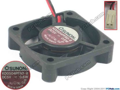 113683 SUNON KD0504PFB2-8 Server - Square Fan OC, sq40x40x10, 2-wire, 5V 0.6W SUNON KD0504PFB2-8 Server - Square Fan OC
