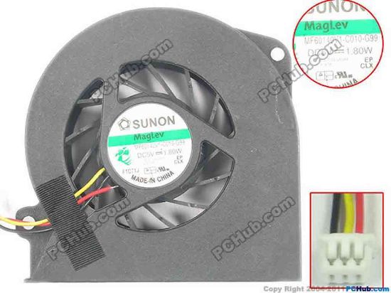113723 SUNON MF60140V1-C010-G99 Cooling Fan  5V 1.8W, Bare fan SUNON MF60140V1-C010-G99 Cooling Fan
