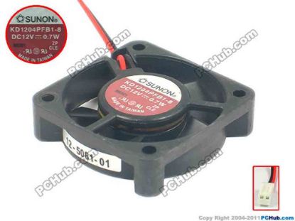113747 SUNON KD1204PFB1-8 Server - Square Fan sq40x40x10, w80x2x2, 12V 0.7W SUNON KD1204PFB1-8 Server - Square Fan 