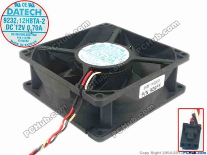113806 JMC / DaTech 9232-12HBTA-2 Server - Square Fan sq90x90x32, 3-wire, 12V 0.70A JMC / DaTech 9232-12HBTA-2 Server - Square Fan