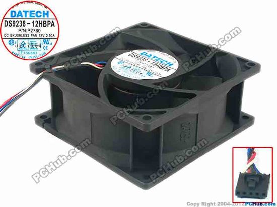 113807 JMC / DaTech DS9238-12HBPA Server - Square Fan P/N:P2780, sq92x92x38, 4-wire, 12V 2.50A JMC / DaTech DS9238-12HBPA Server - Square Fan 
