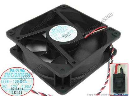 113809 JMC / DaTech 1238-12HBTA-1 Server - Square Fan sq120x120x38, 3-wire, 12V 0.90A JMC / DaTech 1238-12HBTA-1 Server - Square Fan 