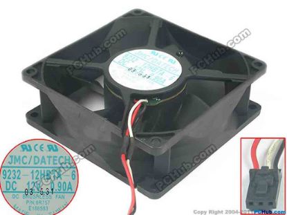 113810 JMC / DaTech 9232-12HBTA-6 Server - Square Fan P/N:6R757, sq92x92x32, 3-wire, 12V 0.90A JMC / DaTech 9232-12HBTA-6 Server - Square Fan 