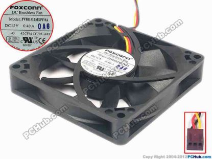 113813 Foxconn PV801512MSPF Server - Square Fan 0A, sq80x80x15, 3-wire, 12V 0.40A Foxconn PV801512MSPF Server - Square Fan 