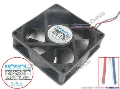 113823 NONOISE F8025X24D-C Server - Square Fan sq80x80x25, 2-wire, 24V 0.260A NONOISE F8025X24D-C Server - Square Fan 