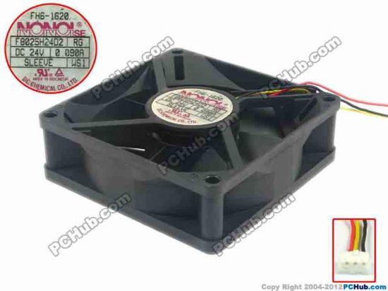 113825 NONOISE F8025H24D2 Server - Square Fan sq80x80x25, 3-wire, 24V 0.090A NONOISE F8025H24D2 Server - Square Fan 