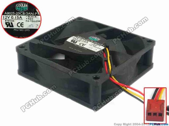 113827 Cooler Master A8025-25CB-3AN-P1 Server - Square Fan MGT8012MS, sq80x80x25, 3-wire, 12V 0.15A Cooler Master A8025-25CB-3AN-P1 Server - Square Fan 