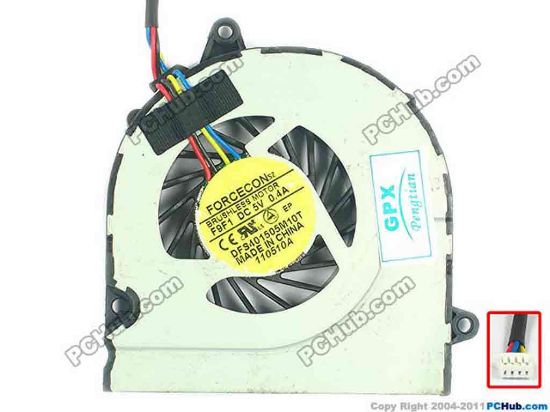 114834 Forcecon DFS401505M10T Cooling Fan  F9F1, 5V 0.4A, Bare fan Forcecon DFS401505M10T Cooling Fan  