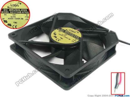 116347 ADDA AQ1212HB-A71GL Server - Square Fan G, TTRA, sq120x120x25, 2-wire, 12V 0.37A ADDA AQ1212HB-A71GL Server - Square Fan 
