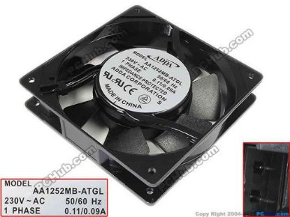 116428 ADDA AA1252MB-ATGL Server - Square Fan sq120x120x25, 230V 0.11A ADDA AA1252MB-ATGL Server - Square Fan 
