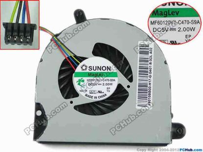 116547 SUNON MF60120V1-C470-S9A Cooling Fan  5V, Bare fan SUNON MF60120V1-C470-S9A Cooling Fan