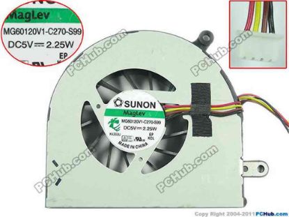 116548 SUNON MG60120V1-C270-S99 Cooling Fan  5V 2.25W, Bare fan SUNON MG60120V1-C270-S99 Cooling Fan