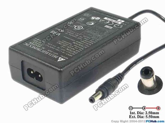 116631 Delta Electronics ADP-50ZB AC Adapter 5V-12V 9V 4A 2.5/5.5mm, 2-prong Delta Electronics ADP-50ZB AC Adapter 5V-12V 