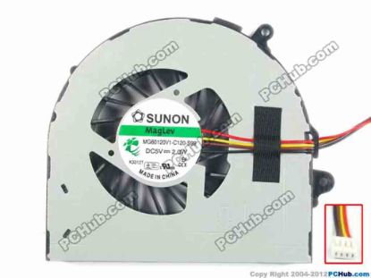 116633 SUNON MG60120V1-C120-S99 Cooling Fan  5V 2.0W, Bare fan SUNON MG60120V1-C120-S99 Cooling Fan  